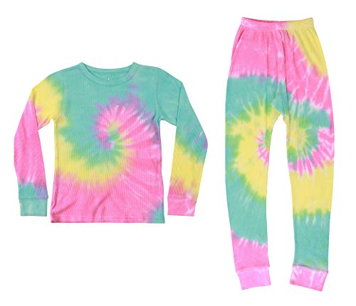 Thermal Underwear Set for Girls, Tie Dye - Pastel Swirl