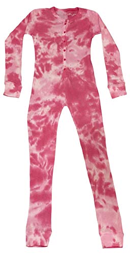 Thermal Union Suits for Girls, Tie Dye - Pink Swirl