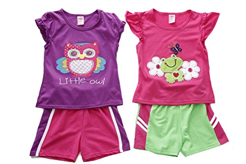 Two Piece Short Set, Purple, Purple / Pink