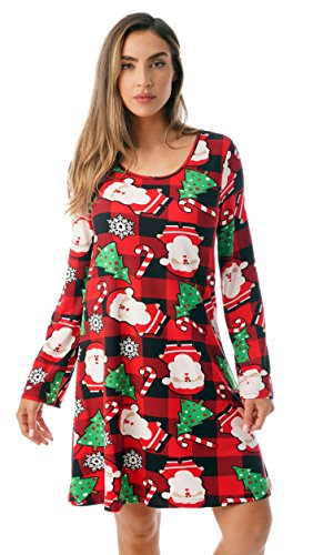 Ugly Christmas Dress Fun Xmas Party, Buffalo Plaid Christmas