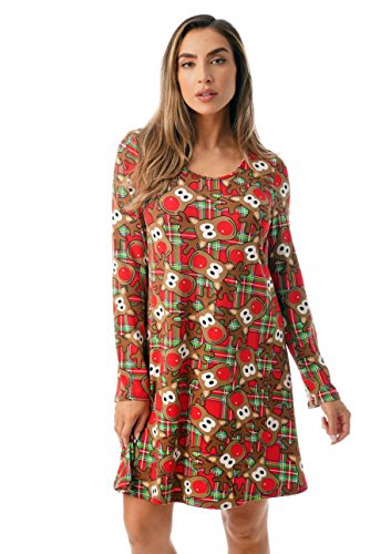 Ugly Christmas Dress Fun Xmas Party Outfit, Reindeer Plaid