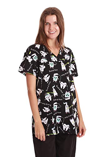 V-Neck Stretch Top, Stretch Fabric Black - Brush and Floss