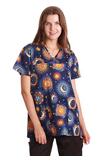 V-Neck Stretch Top for Women, Stretch Fabric Blue - Celestial
