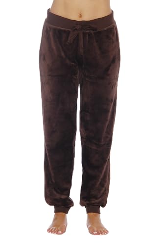 Velour Pajama Pants Joggers for Women, Brown Challenge
