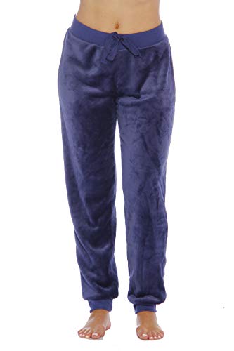 Velour Pajama Pants Joggers for Women, Navy Weave