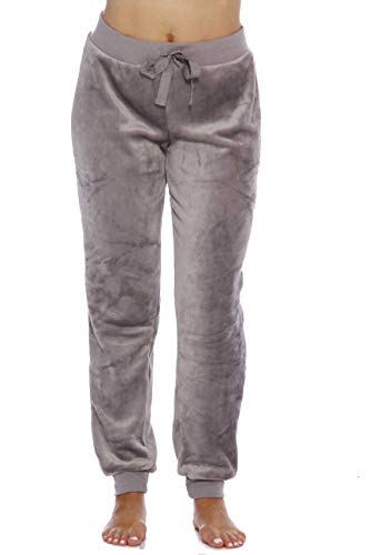 Velour Pajama Pants Joggers for Women, Nickel Cement
