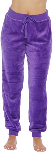 Velour Pajama Pants, Purple