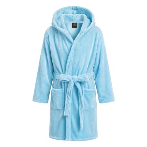 Velour Solid Robes for Girls, Light Blue