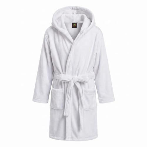 Velour Solid Robes for Girls, White