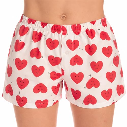 Womans Pajamas Shorts PJs, Bow and Arrow Hearts