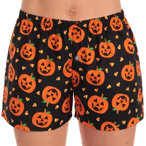 Womans Pajamas Shorts PJs, Halloween - Pumpkins