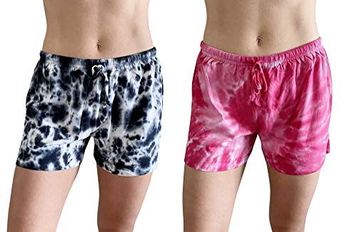 Womans Pajamas Shorts PJs Sleepwear, Tie Dye Group 7