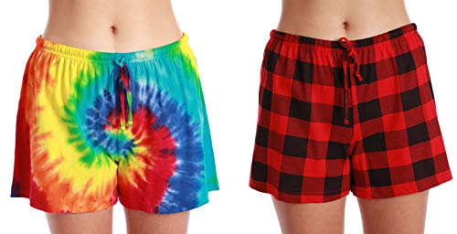 Womans Pajamas Shorts PJs Sleepwear, Tie Dye Group 9