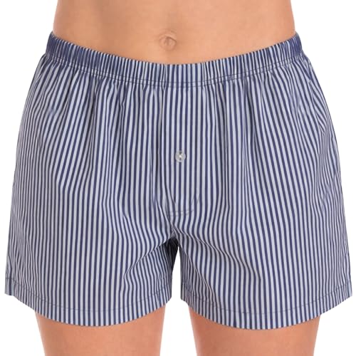 Womans Pajamas Shorts PJs, Stripe - Blues