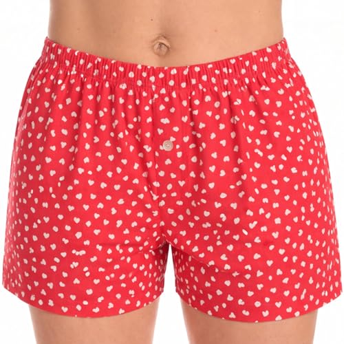 Womans Pajamas Shorts PJs, Tossed Small Hearts