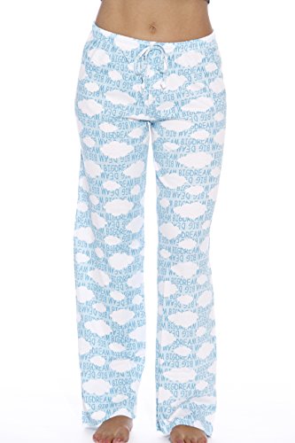 Women Pajama Pants, Clouds Blue