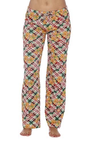 Women Pajama Pants, Gingerbread Green