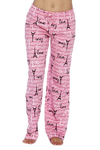 Women Pajama Pants, Love Paris Pink