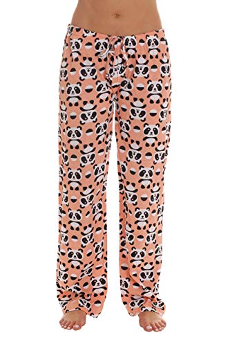 Women Pajama Pants, Panda Coral