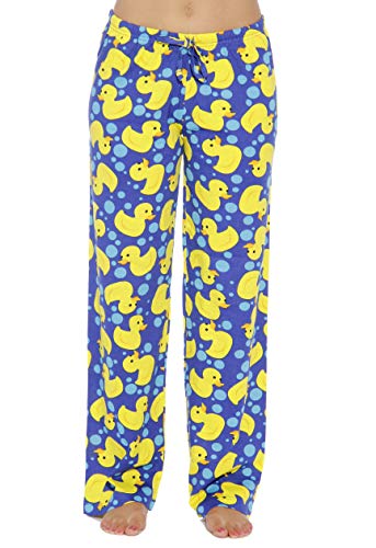 Women Pajama Pants, Rubber Ducky Royal
