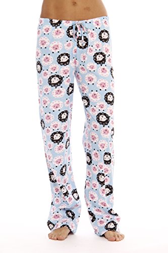 Women Pajama Pants, Sheep Blue