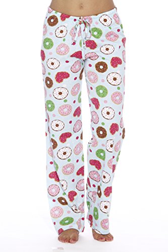 Women Pajama Pants Sleepwear, Donuts Blue