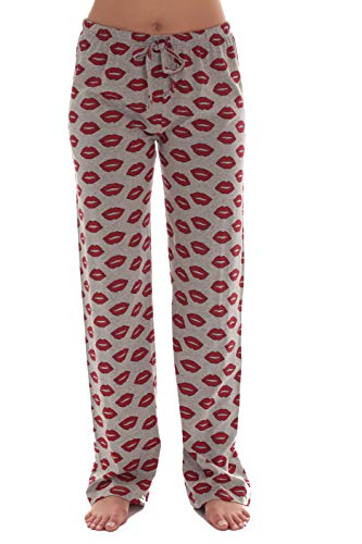 Women Pajama Pants Sleepwear, Grey - Lips