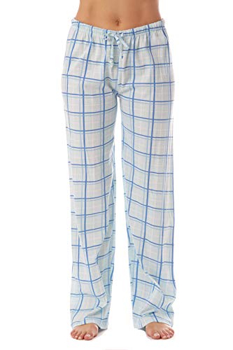 Women Plaid Pajama Pants Sleepwear, Blue Plaid