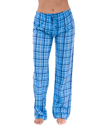 Women Plaid Pajama Pants Sleepwear, Navy Plaid