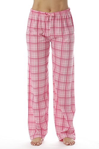 Women Plaid Pajama Pants Sleepwear, Pink Plaid