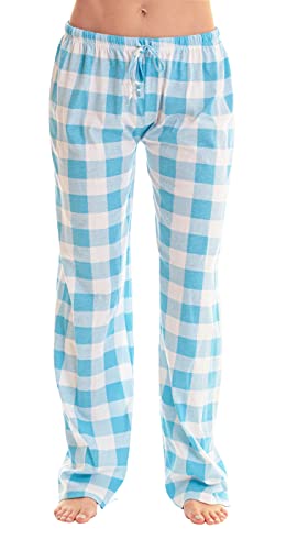 Women's Buffalo Plaid Pajama Pants, Blue White Buffalo Plaid
