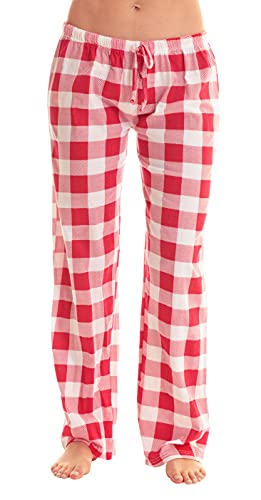 Women's Buffalo Plaid Pajama Pants, Red White Buffalo Plaid