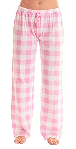 Women's Buffalo Plaid Pajama Pants, Pink White Buffalo Plaid