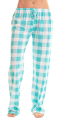 Women's Buffalo Plaid Pajama Pants, Mint White Buffalo Plaid