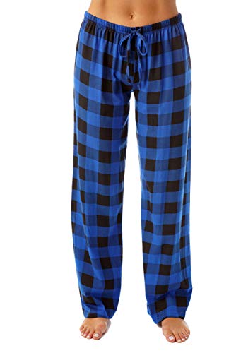 Women's Buffalo Plaid Pajama Pants, Royal Black Buffalo Plaid