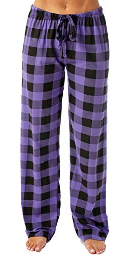 Women's Buffalo Plaid Pajama Pants, Purple Black Buffalo Plaid