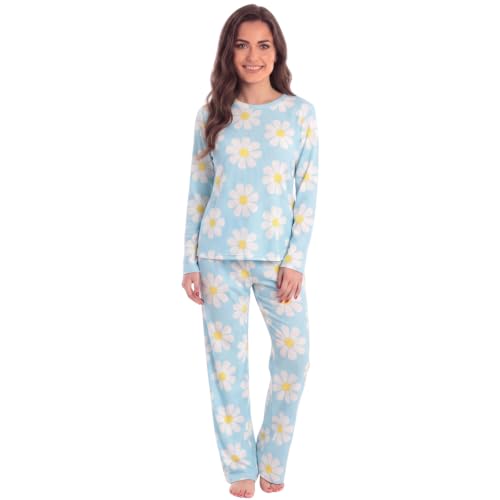 Women's Fleece Pajama Set, Long Sleeve, Brushed Daisy Dreams