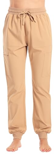Women's Jogger Scrub Pant, Khaki Stretch Fabric