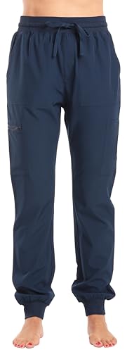 Women's Jogger Scrub Pant, Navy Stretch Fabric