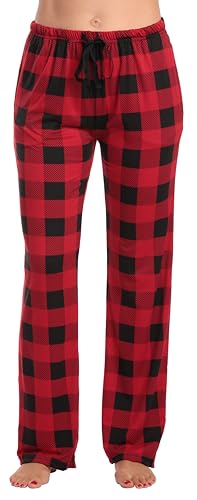 Women's Pajama Pants, Buffalo Plaid - Red