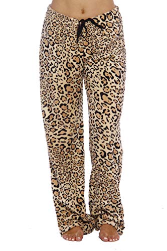 Women's Plush Pajama Pants, Leopard