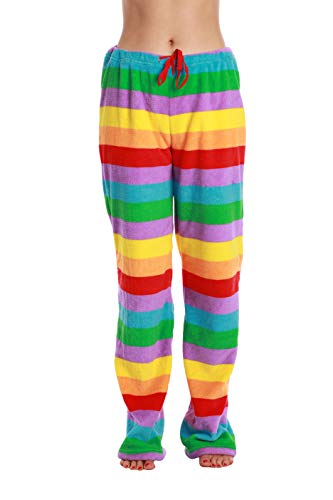 Women's Plush Pajama Pants, Multi - Rainbow