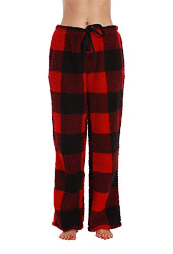 Women's Plush Pajama Pants, Red
