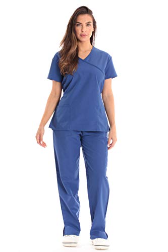 Women's Scrub Sets, Carribean Blue With Carribean Blue Trim