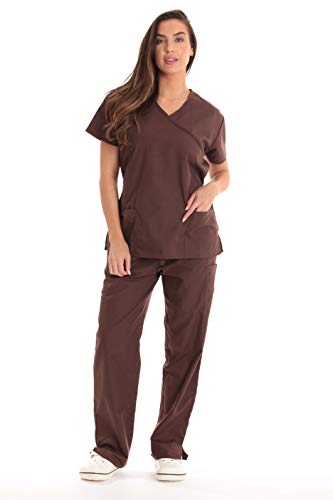 Women's Scrub Sets Medical, Chocolate With Chocolate Trim