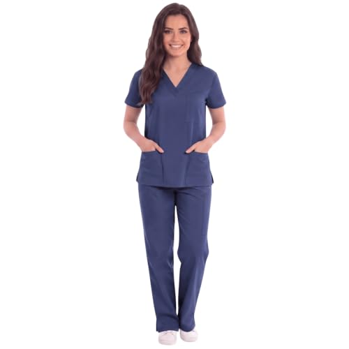 Women's Scrub Sets Six Pocket Medical Scrubs, Navy