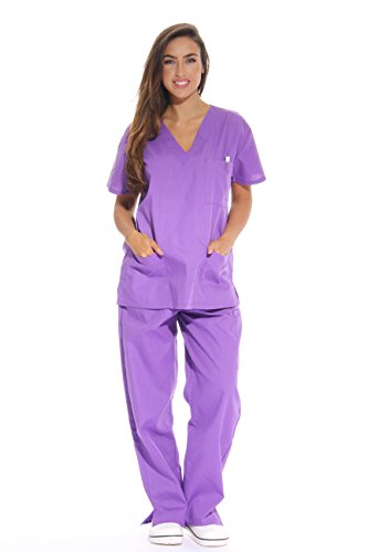 Women's Scrub Sets Six Pocket Medical Scrubs, Purple