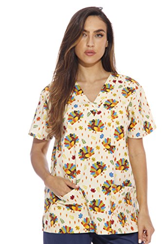 Women's Scrub Tops, Light Gold
