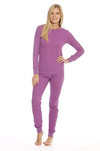 Women's Thermal Underwear Pajamas Set Base Layer, Purple