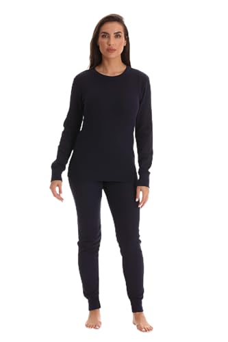Women's Thermal Underwear Pajamas Set Navy